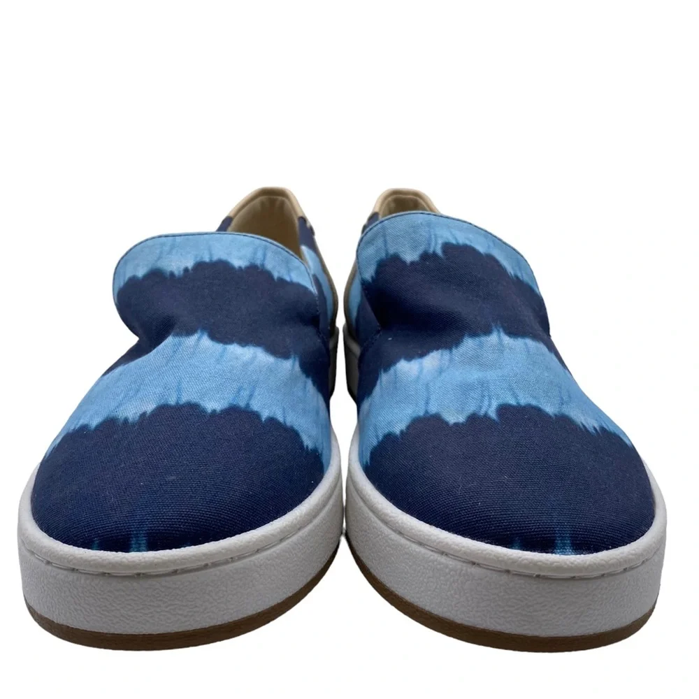 Lucky Brand Slip On Shoe Hadie Blue Tie Dye Canvas Leather Casual Size 9.5 - Picture 4 of 10